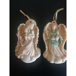 Vintage Roman Inc Seraphim Angel Set of 2 Christmas Ornaments 1996